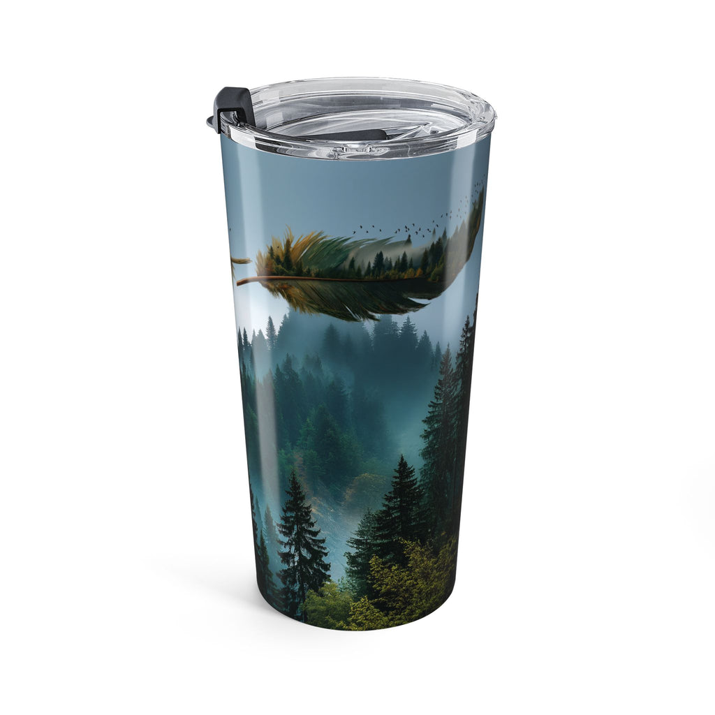 Misty Mountain Reflection Tumbler 20oz | Forest Lake Scene