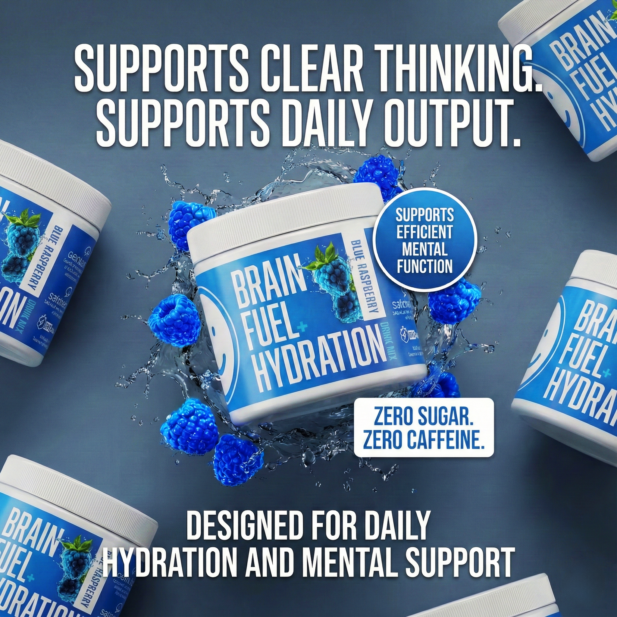 Brain Fuel + Hydration Drink Mix: Blue Raspberry
