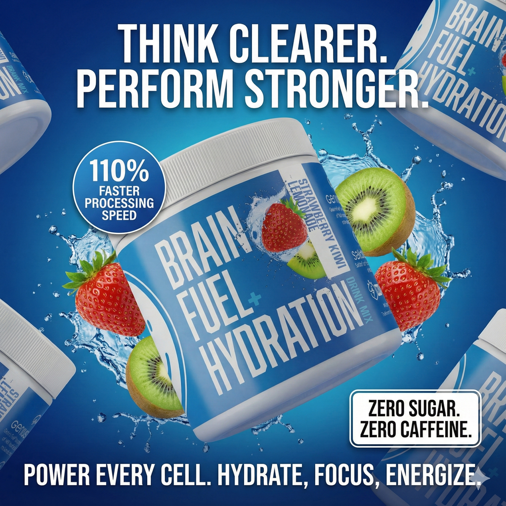 Brain Fuel + Hydration Drink Mix: Mix: Strawberry Kiwi Lemonade