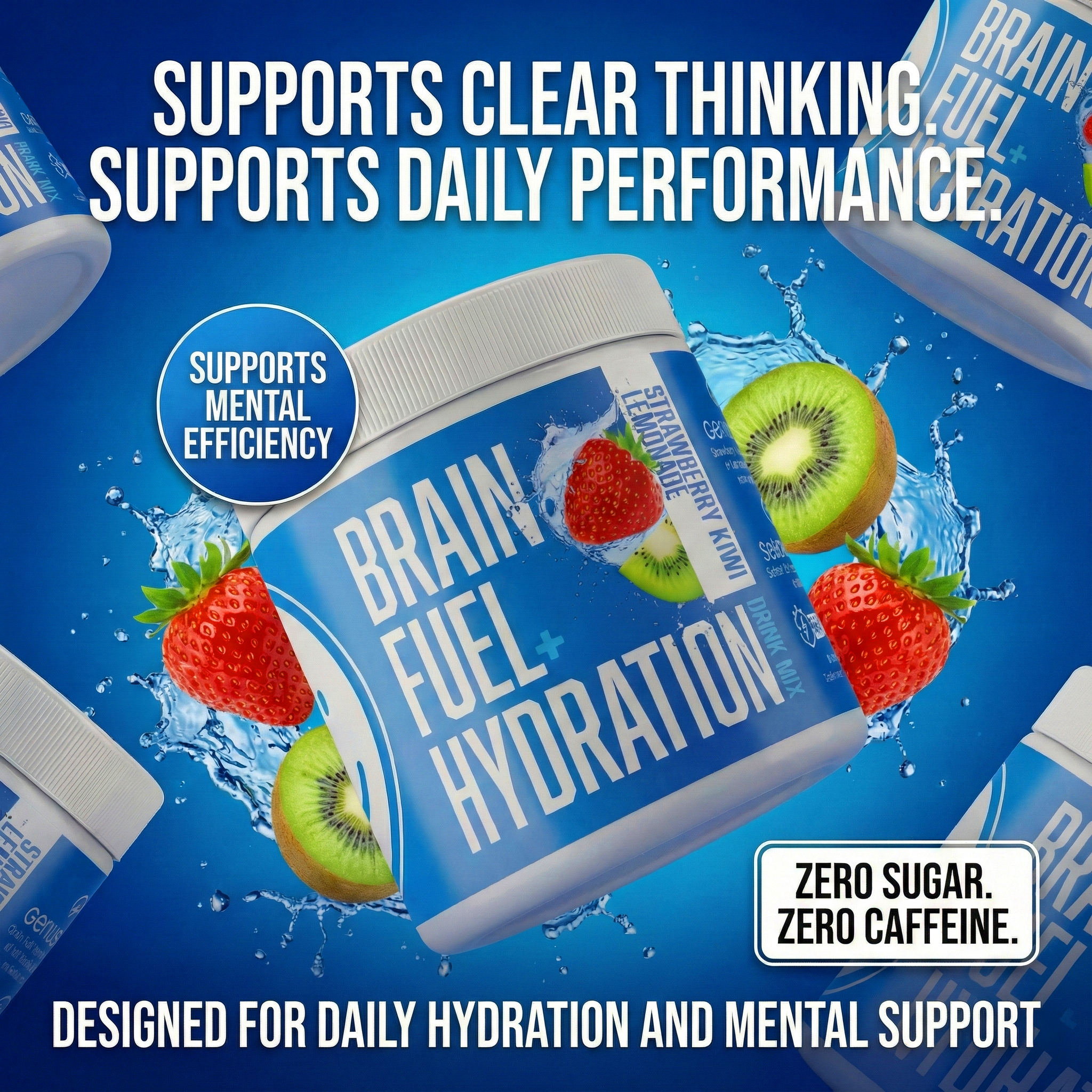 Brain Fuel + Hydration Drink Mix: Mix: Strawberry Kiwi Lemonade