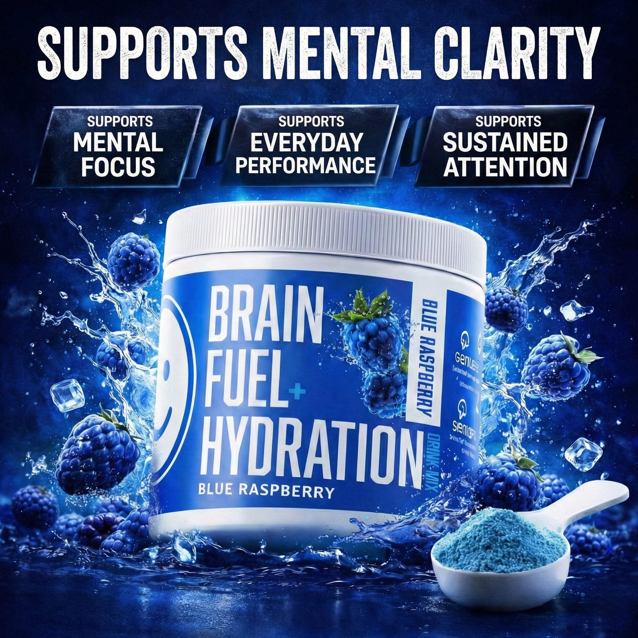 Brain Fuel + Hydration Drink Mix: Blue Raspberry