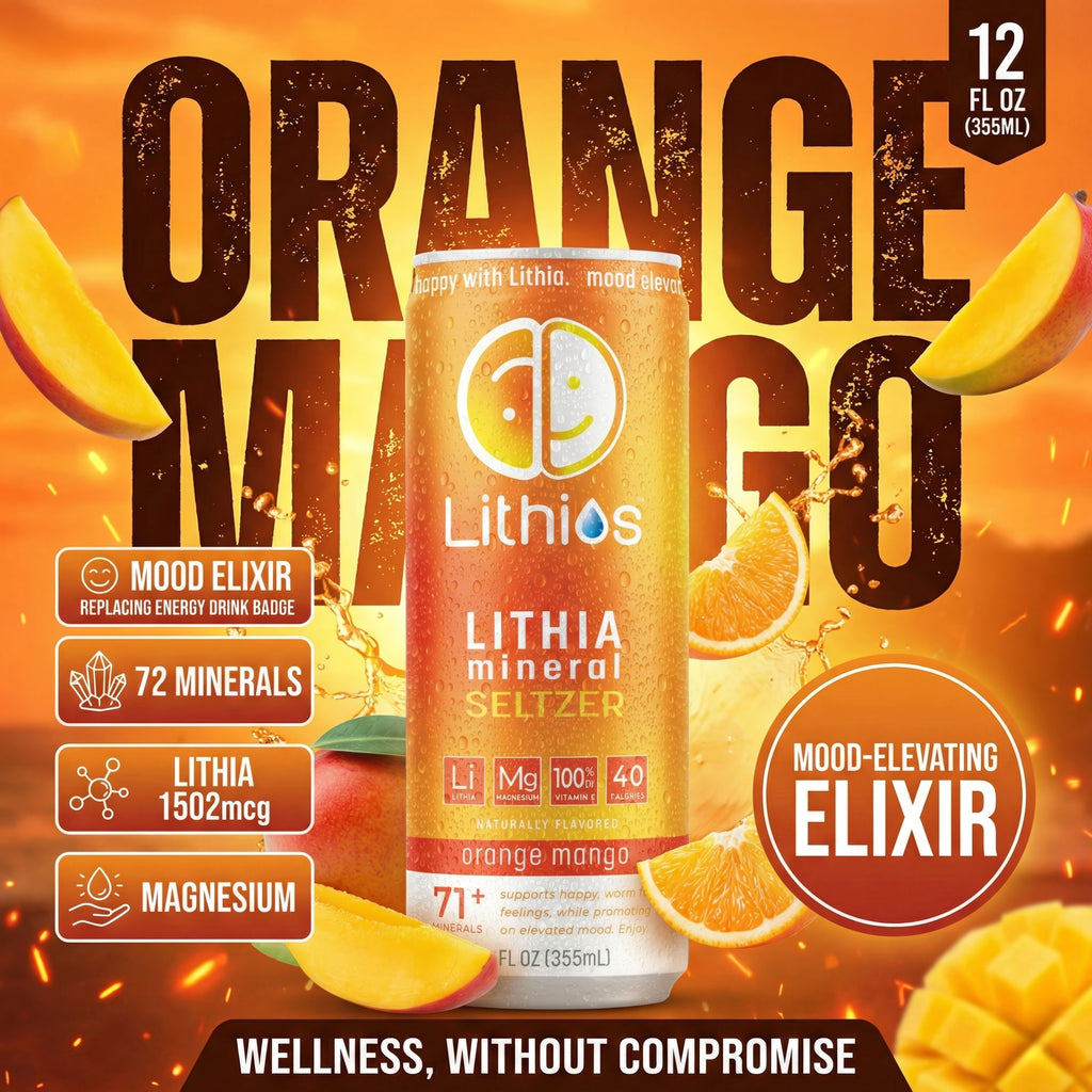 Lithios Lithia Mineral Seltzer Orange Mango