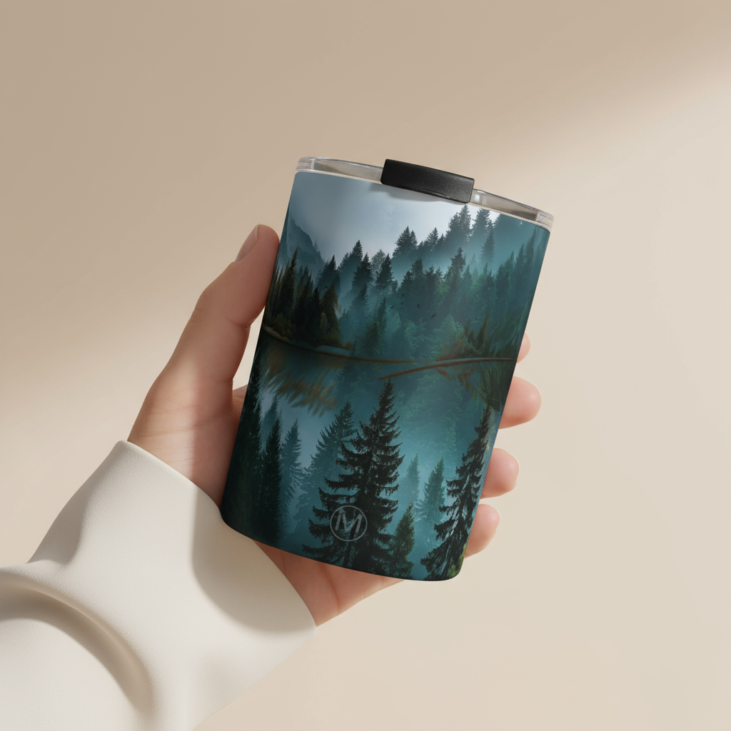 10oz Forest Lake Tumbler — Insulated Nature Travel Cup