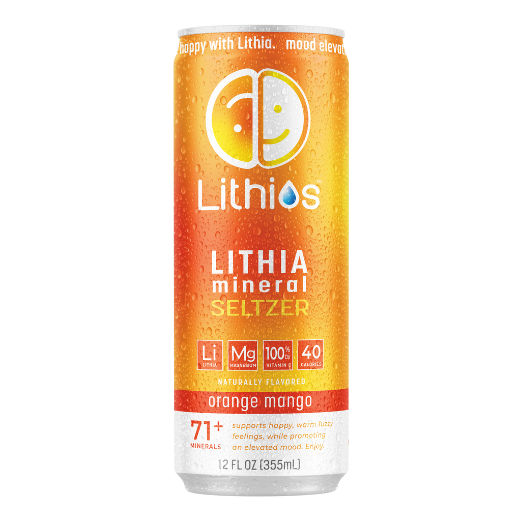 Lithios Lithia Mineral Seltzer Orange Mango