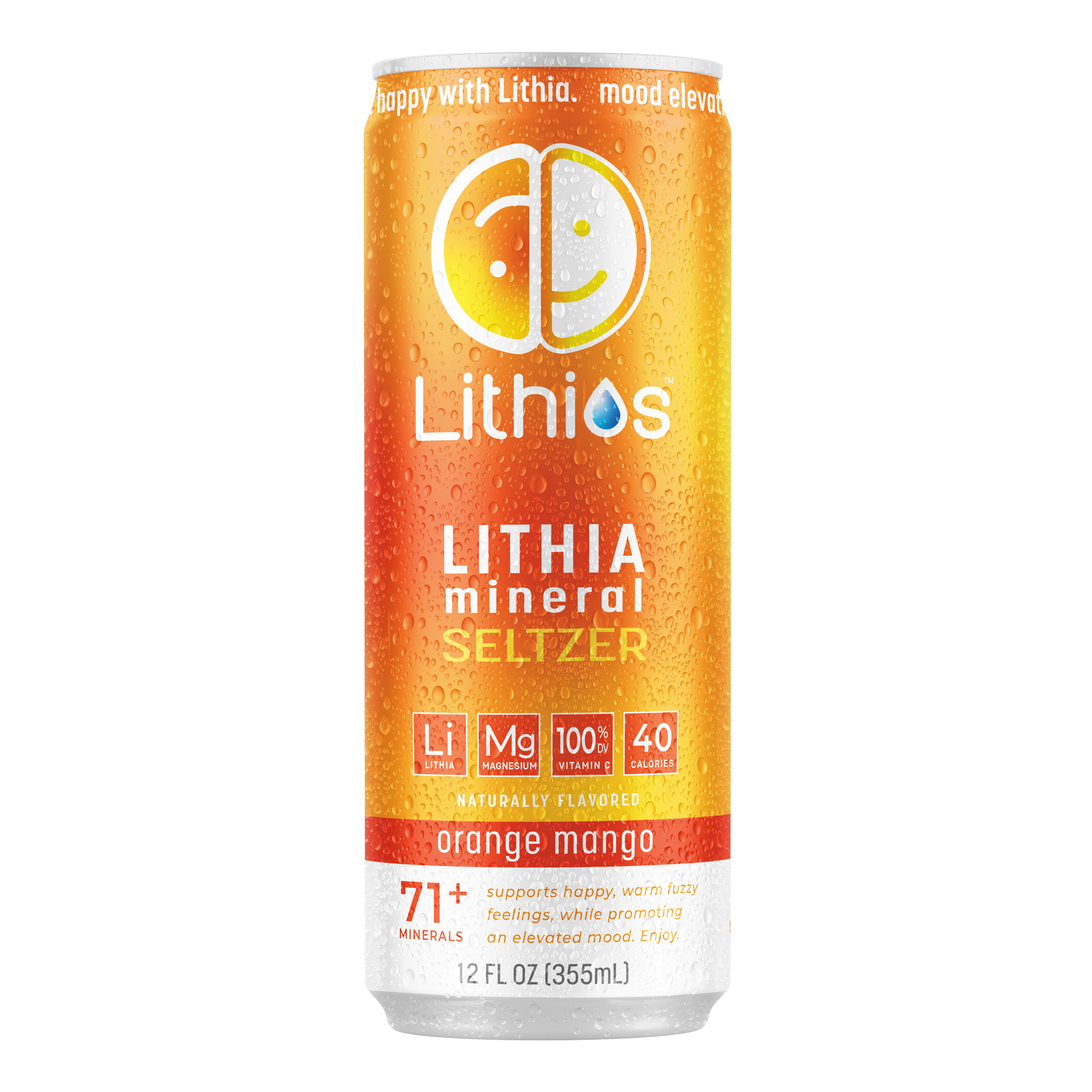 Lithios Lithia Mineral Seltzer Orange Mango
