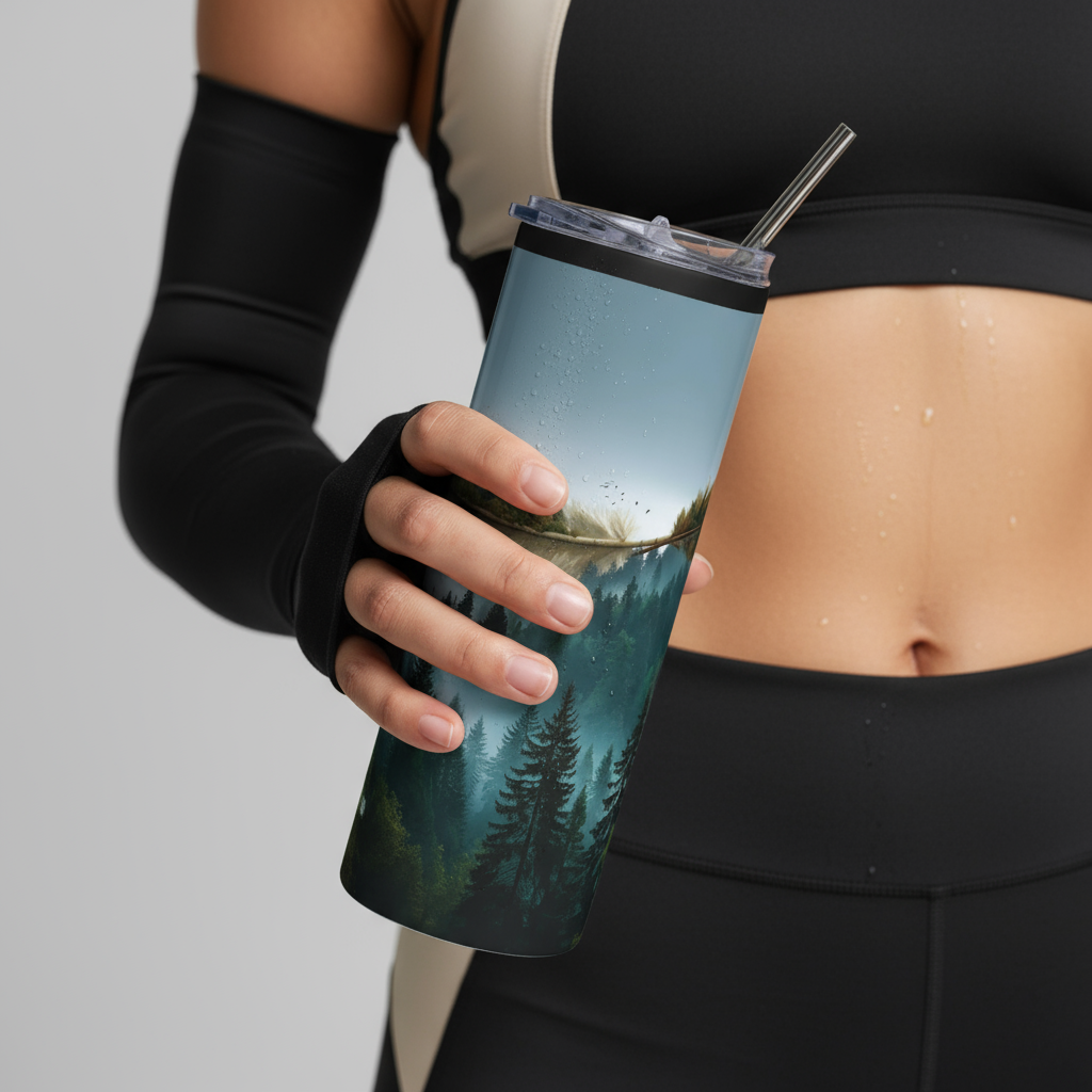 Mountain Forest Reflection Tumbler | 20oz Stainless Steel Travel Cup